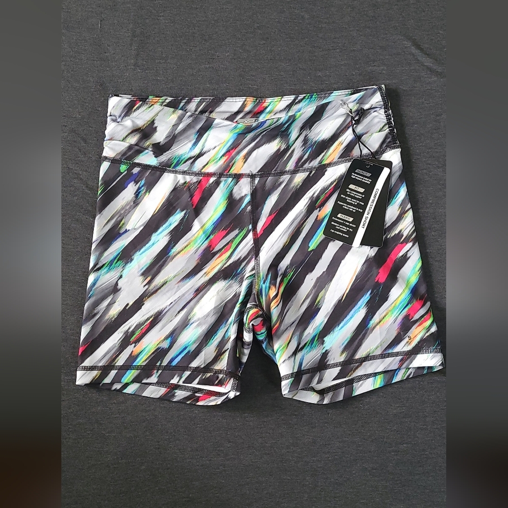 Express EXP Core Multicolor Brushstroke Athletic Gym Yoga Shorts Women's Small